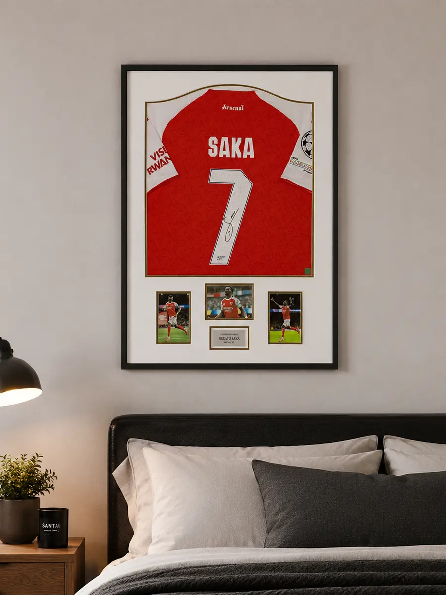authentically-signed-bakayo-saka-signed-framed-arsenal-jersey
